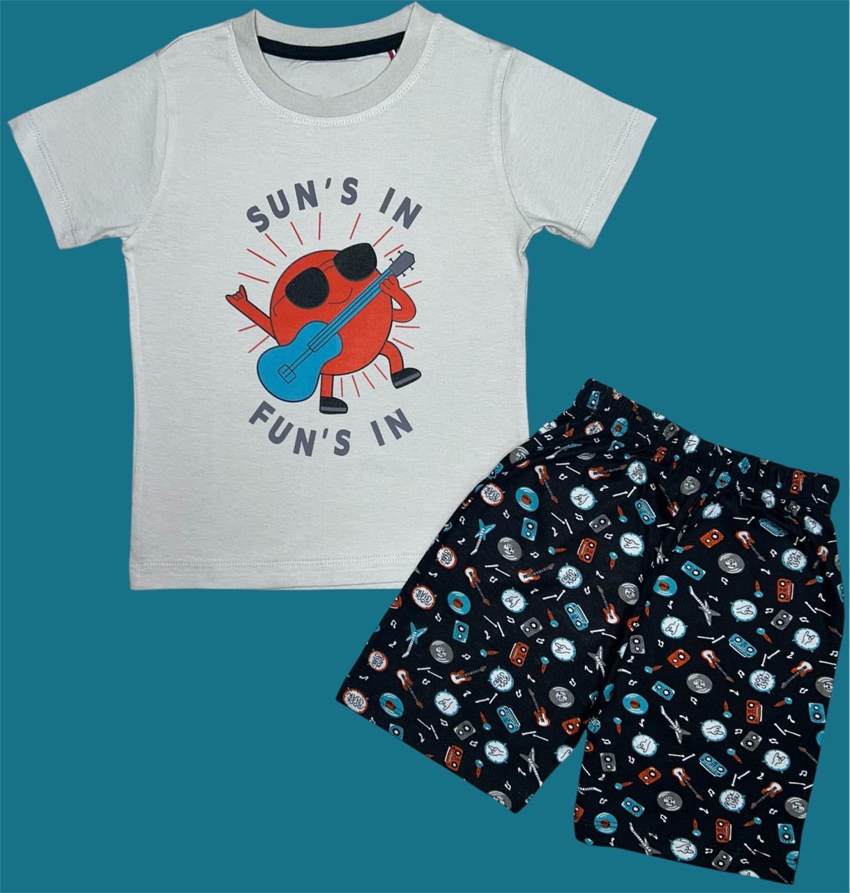 Grey Sun's in shorts set