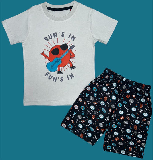 Grey Sun's in shorts set