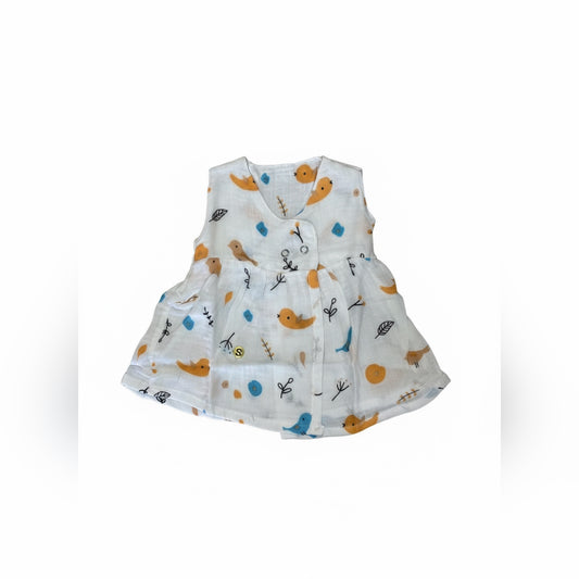Bird print Muslin Frock