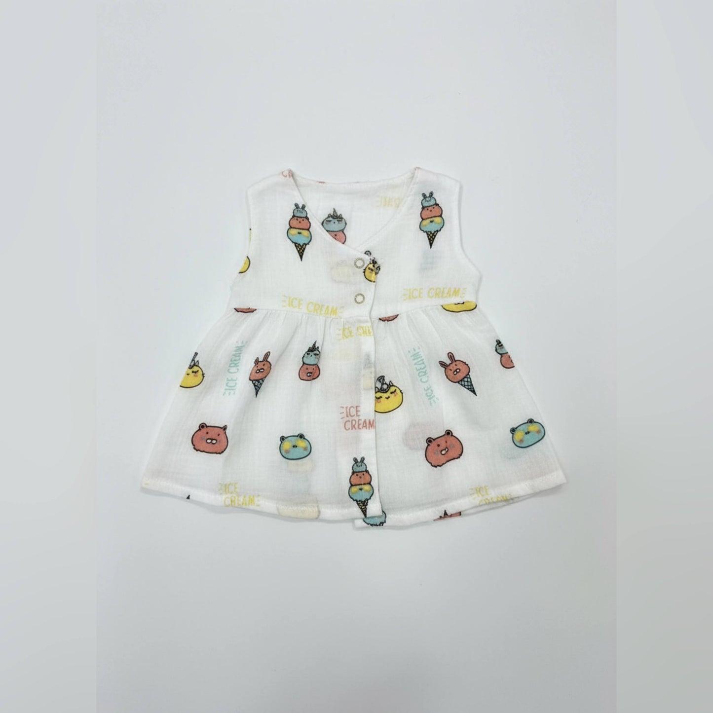 Ice cream print Muslin Frock