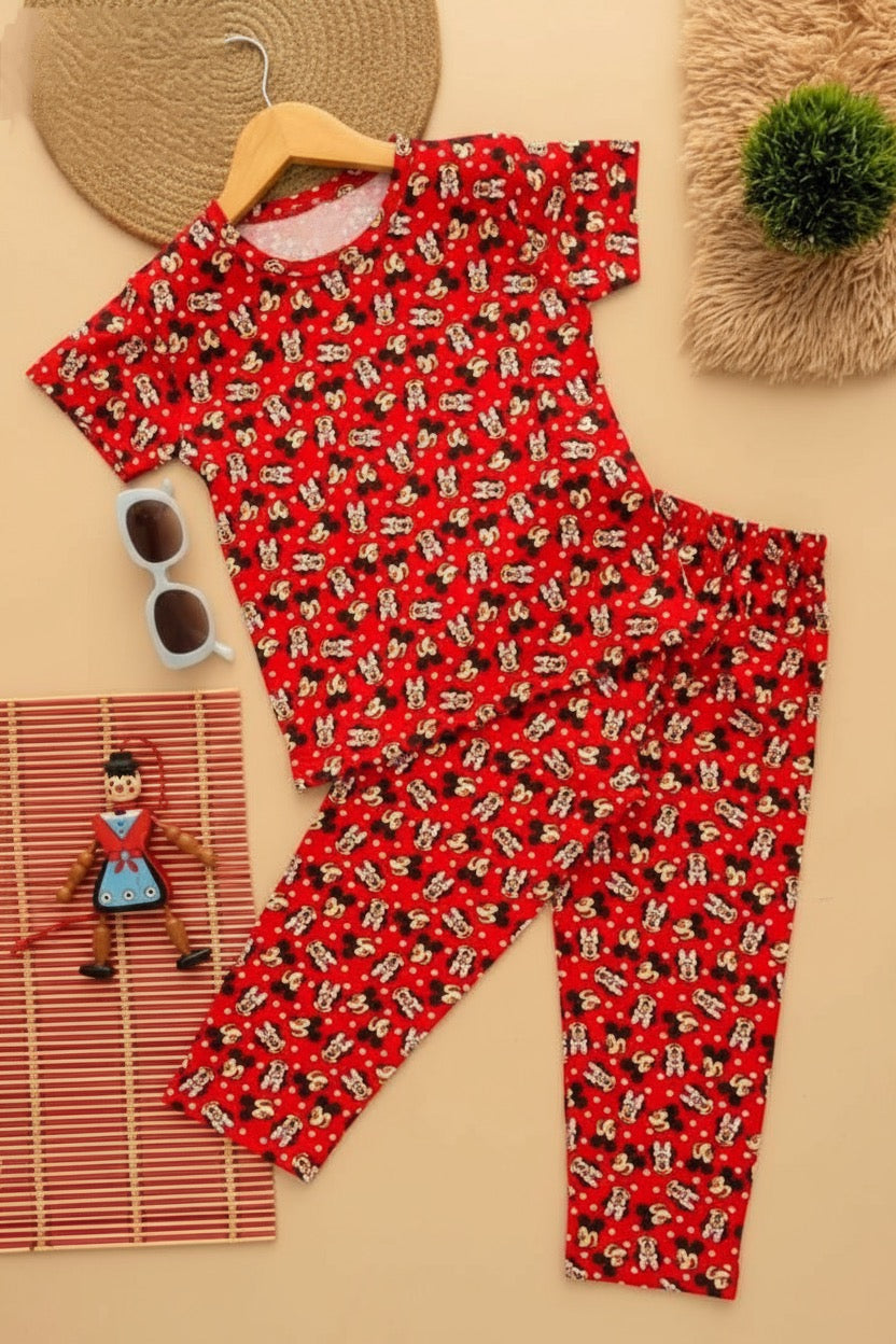 Red Mickey Pant set