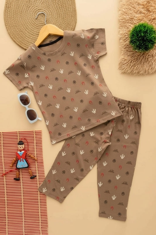 Brown Rodeo Print pant set