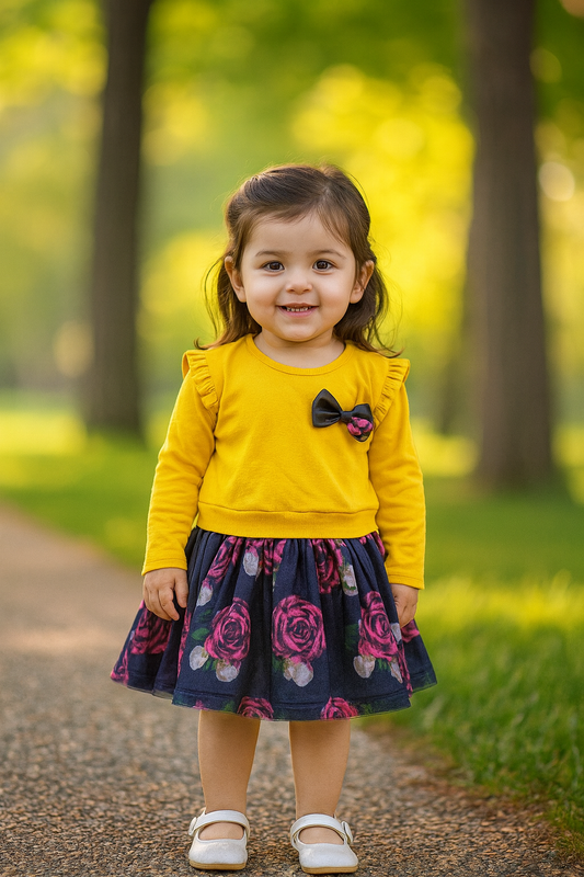 Mustard yellow Full sleeve gown
