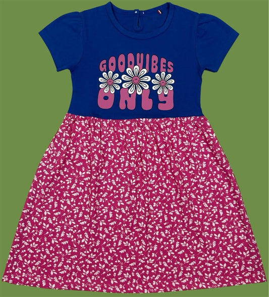 Blue & Pink Good vibes Only Gown